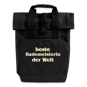 beste Bademeisterin der Welt - Rolltop Rucksack mit zwei Griffen - Schwarz - Vorne