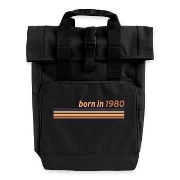 1980 - Roll Top Backpack with Two Handles - black - Front