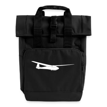 ka2b Segelflugzeug Segelflieger Segelfliegen - Rolltop Rucksack mit zwei Griffen - Schwarz - Vorne