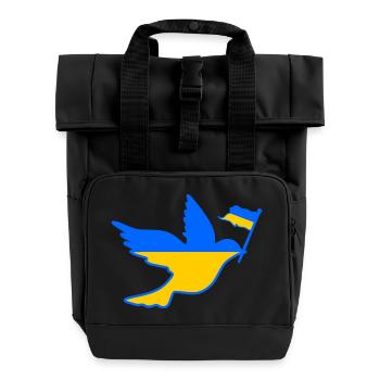 UKRAINE - Rolltop Rucksack mit zwei Griffen - Schwarz - Vorne
