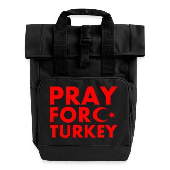 Pray for turkey - Sac à dos Roll Top à deux anses - noir - Devant
