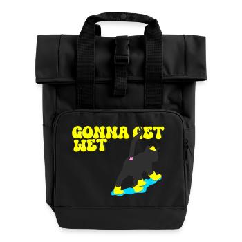 Let's get wet - Roll Top Backpack with Two Handles - black - Front