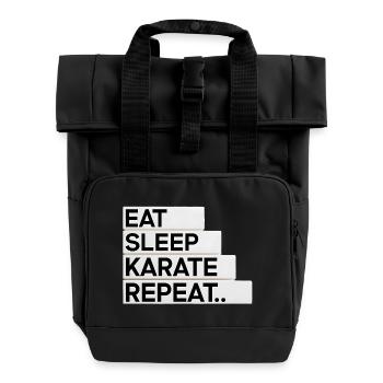 Eat. Sleep. Karate. Repeat... - Roll Top Backpack with Two Handles - black - Front