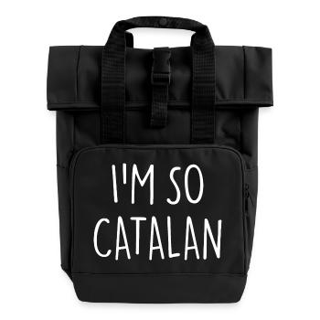 JE SUIS TELLEMENT CATALAN, Catalogne - Sac à dos Roll Top à deux anses - noir - Devant