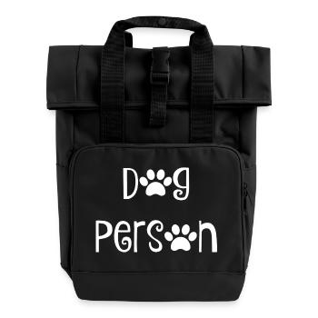Dog Person - Roll Top Backpack with Two Handles - black - Front