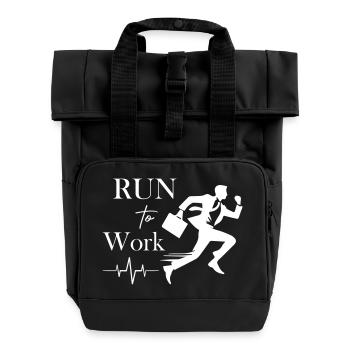 Courir au travail - Sac à dos Roll Top à deux anses - noir - Devant