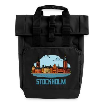 Ville de Stockholm - Sac à dos Roll Top à deux anses - noir - Devant