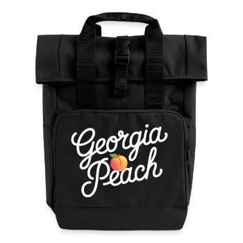 Écriture pêche de Géorgie - Sac à dos Roll Top à deux anses - noir - Devant