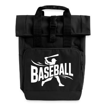 Baseball - Logo sportif cool - Sac à dos Roll Top à deux anses - noir - Devant
