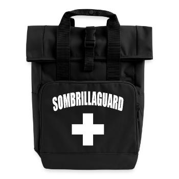Guard parasol, lifeguard - Roll Top Backpack with Two Handles - black - Front