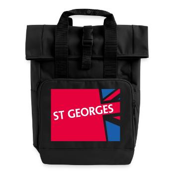 Colorful Union Jack Design - Roll Top Backpack with Two Handles - black - Front