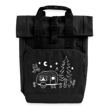 Camping in the forest - Roll Top Backpack with Two Handles - black - Front
