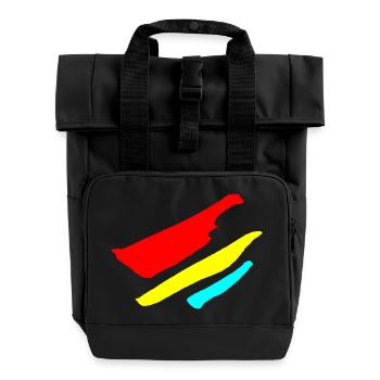 Stripes - Flag Pattern VECTOR - Roll Top Backpack with Two Handles - black - Front