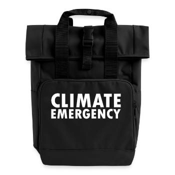 Climate emergency - Roll Top Backpack with Two Handles - black - Front