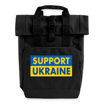 Support ukraine - Rolltop Rucksack mit zwei Griffen - Schwarz - Vorne
