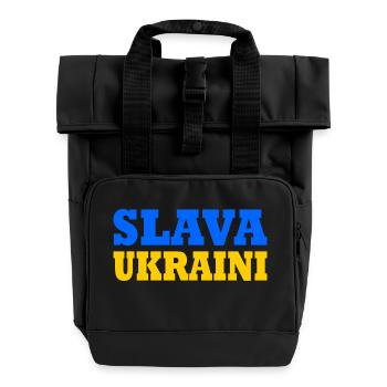 Slava ukraini - Sac à dos Roll Top à deux anses - noir - Devant