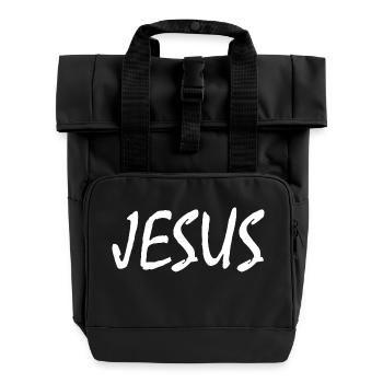 Jesus - Rolltop Rucksack mit zwei Griffen - Schwarz - Vorne