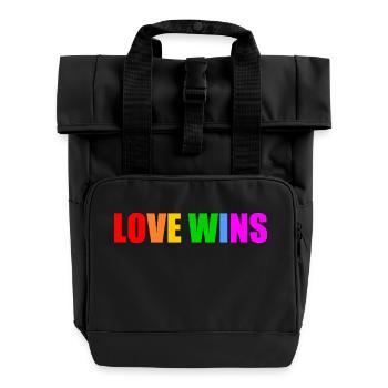 Love wins - Rolltop Rucksack mit zwei Griffen - Schwarz - Vorne