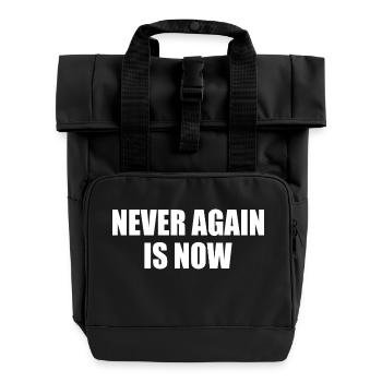 Never again is now - Rolltop Rucksack mit zwei Griffen - Schwarz - Vorne