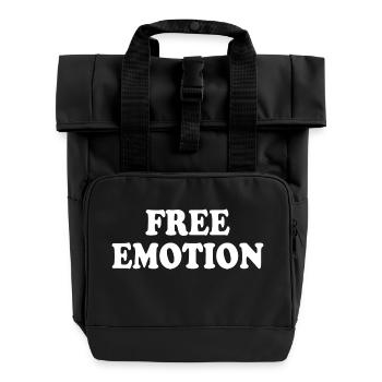 Free emotion - Roll Top Backpack with Two Handles - black - Front