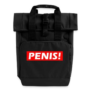 Penis - Rolltop Rucksack mit zwei Griffen - Schwarz - Vorne