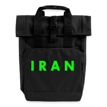 Iran - Rolltop Rucksack mit zwei Griffen - Schwarz - Vorne