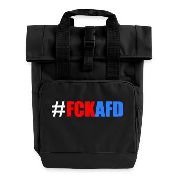 Fck afd - Rolltop Rucksack mit zwei Griffen - Schwarz - Vorne