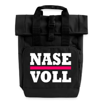Nase voll - Rolltop Rucksack mit zwei Griffen - Schwarz - Vorne