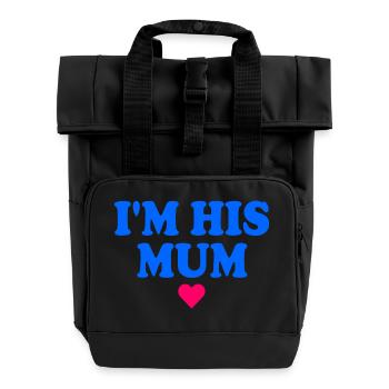 im his mom - Roll Top Backpack with Two Handles - black - Front