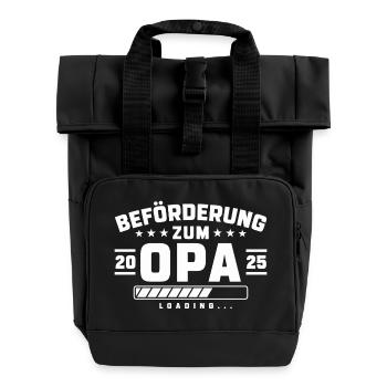 Beförderung zum Opa 2025 loading - Rolltop Rucksack mit zwei Griffen - Schwarz - Vorne