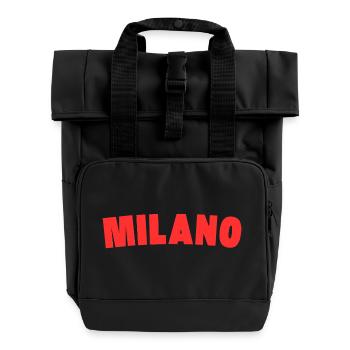 Milano Mailand Milan - Roll Top Backpack with Two Handles - black - Front