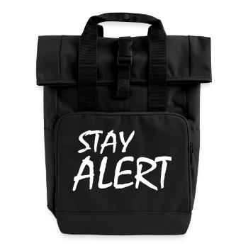 Stay Alert - Roll Top Backpack with Two Handles - black - Front