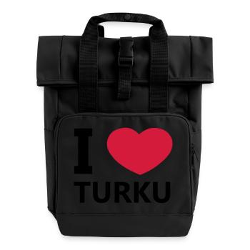 I Love Turku - Roll Top Backpack with Two Handles - black - Front