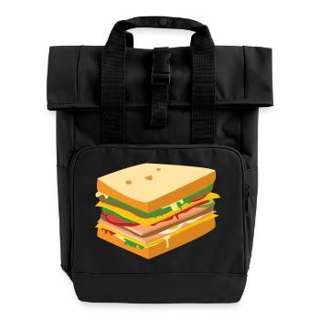 Süßes Sandwich - Rolltop Rucksack mit zwei Griffen - Schwarz - Vorne