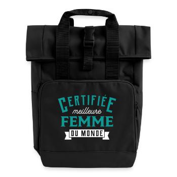 Meilleure femme du monde - Sac à dos Roll Top à deux anses - noir - Devant