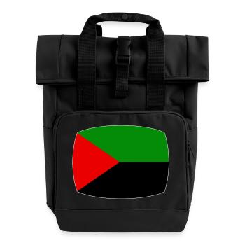 Martinique flag red green black - Roll Top Backpack with Two Handles - black - Front