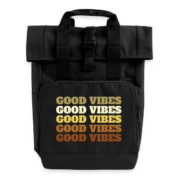 Good Vibes - Rolltop Rucksack mit zwei Griffen - Schwarz - Vorne
