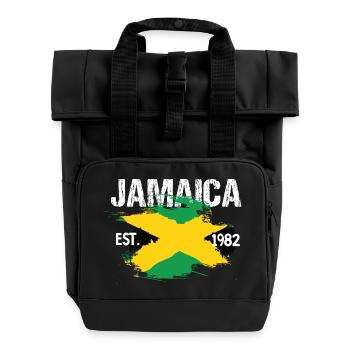 Jamaica Brush Flag Est1982 - Rolltop Rucksack mit zwei Griffen - Schwarz - Vorne