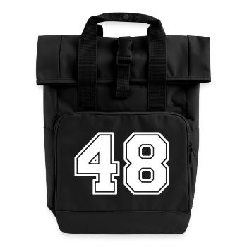 48 - Rolltop Rucksack mit zwei Griffen - Schwarz - Vorne