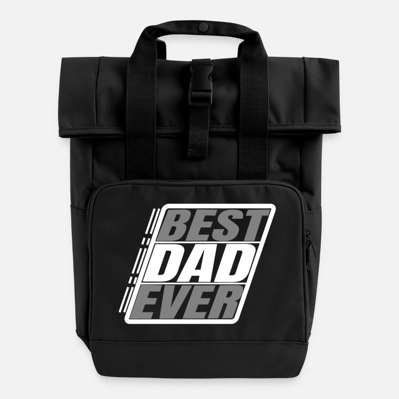 best dad ever - Rolltop Rucksack mit zwei Griffen - Schwarz