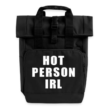 Hot person irl - Rolltop Rucksack mit zwei Griffen - Schwarz - Vorne