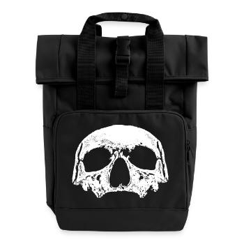 Totenschädel - Rolltop Rucksack mit zwei Griffen - Schwarz - Vorne