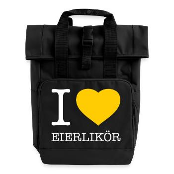 I love Eierlikör - Rolltop Rucksack mit zwei Griffen - Schwarz - Vorne