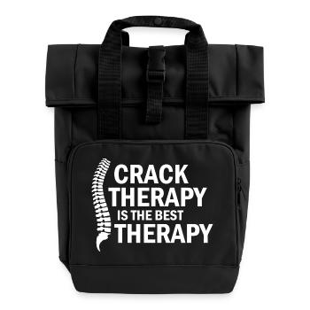 Licensed DC Professional Spinal Adjustment  - Roll Top Backpack with Two Handles - black - Front