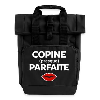 Perfekte Freundin, Humor, Geschenkidee, Frau - Rolltop Rucksack mit zwei Griffen - Schwarz - Vorne