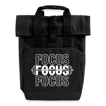 FOCUS Gym Motivation Barbell - Roll Top Backpack with Two Handles - black - Front