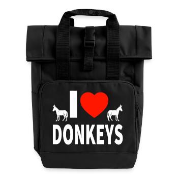 Esel - Rolltop Rucksack mit zwei Griffen - Schwarz - Vorne