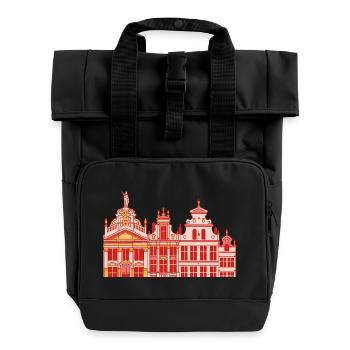 Historische Fassade im Barockstil - Rolltop Rucksack mit zwei Griffen - Schwarz - Vorne