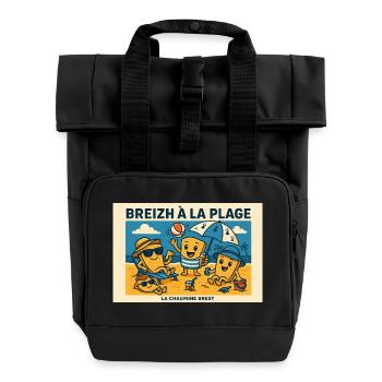 Crêpes à la plage - Sac à dos Roll Top à deux anses - noir - Devant