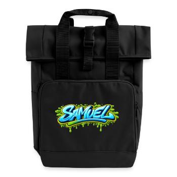 GRAFFITI-NAME SAMUEL FÜR PERFEKTES GESCHENK DRUCKBAR - Rolltop Rucksack mit zwei Griffen - Schwarz - Vorne